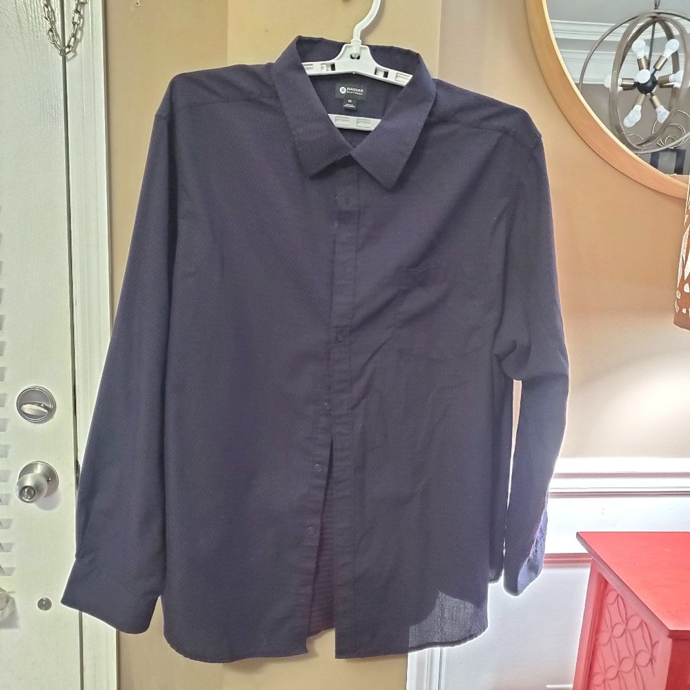 HAGGAR Mens Shirt 4X Blue and Red